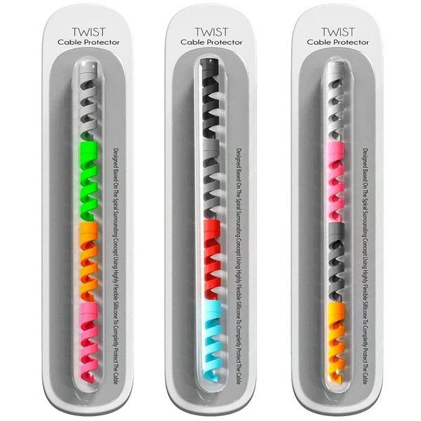 Spiral Charger Cable Protector Data Cable Saver Charging Cord Protective Cable Cover (4 Pieces, Set of 1)