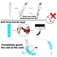 Spiral Charger Cable Protector Data Cable Saver Charging Cord Protective Cable Cover (4 Pieces, Set of 1)