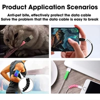 Spiral Charger Cable Protector Data Cable Saver Charging Cord Protective Cable Cover (4 Pieces, Set of 1)