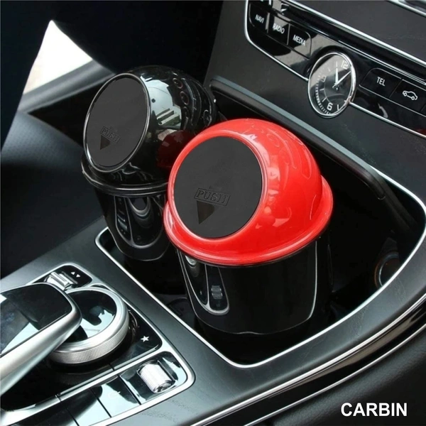 Car Dustbin Small Mini Car Trash Bin with Lid Can Holder Dustbin Car Trash Plastic Dustbin Pack of 1