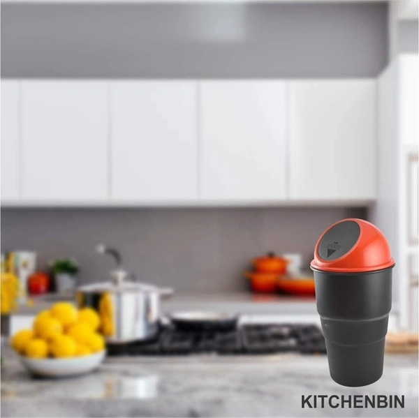 Car Dustbin Small Mini Car Trash Bin with Lid Can Holder Dustbin Car Trash Plastic Dustbin Pack of 1