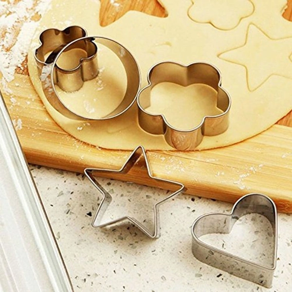 Cookie Cutter 12Pcs/Set Pastry Fruit Molds Stainless Steel Heart Flower Round Star Biscuit Mould Fondant Cutting Cutters Mould
