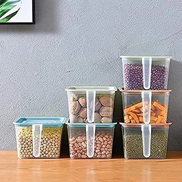 Fridge Organizer with Handle & Airtight Lid,Multipurpose Fridge storage containers Keep Fresh Vegetable, Fruit - (Pack Of 6)