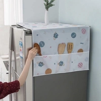 Fridge Cover for Top Double Door with 6 Utility Pockets Designer Prints Waterproof