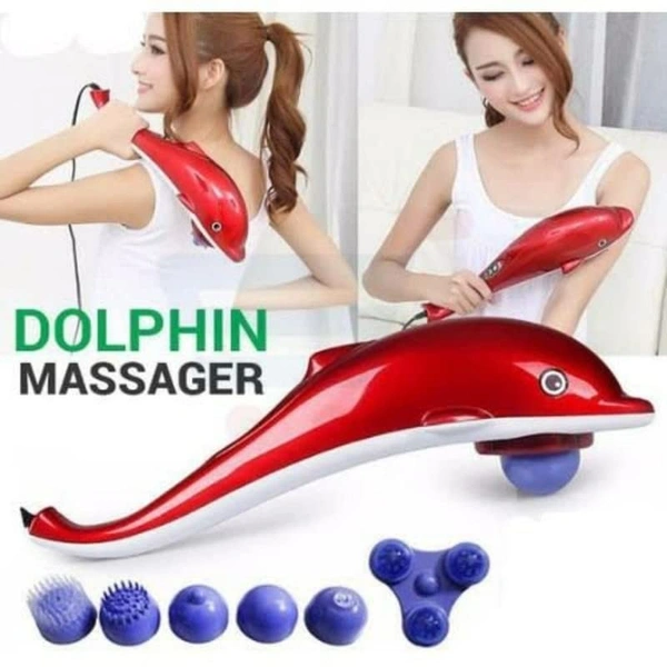 Dolphin Massager Infrared Massager Dolphin Electric Vibrating Cervical | Back Leg Full-body Single Head Massage Hammer For Men and Women