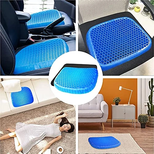 Egg Gel Seat Cushion Chair Pads Help in Relieving Back Pain & Sciatica Pain,Seat Cushion for The Car, Office, Breathable Design, Durable, Portable(Pack of 1, Blue)