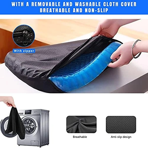 Egg Gel Seat Cushion Chair Pads Help in Relieving Back Pain & Sciatica Pain,Seat Cushion for The Car, Office, Breathable Design, Durable, Portable(Pack of 1, Blue)