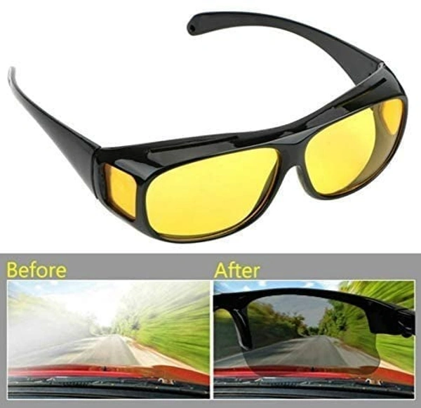 HD Vision UV Protection Day and Night Driving Bikes and Car Anti-Glare Polarized Combo Unisex Sunglasses Goggles for Men Women (Pack of 2)