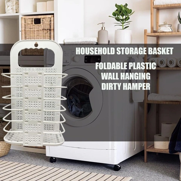 Laundry Hamper Bag for Bathroom, Bedroom, Kitchen, Home, Office | Wall Mounted Bathroom Hanging Foldable 2 Piece of Laundry storage Basket for Dirty Clothes