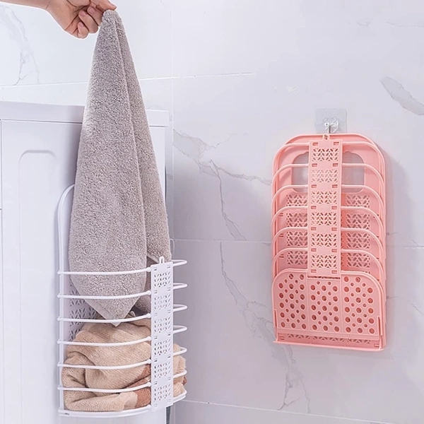 Laundry Hamper Bag for Bathroom, Bedroom, Kitchen, Home, Office | Wall Mounted Bathroom Hanging Foldable 2 Piece of Laundry storage Basket for Dirty Clothes