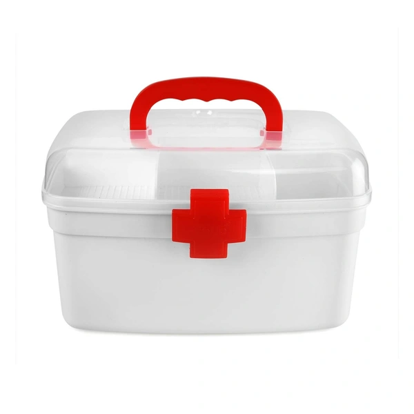 Plastic Rectangular Medicine Box, Medical Box, First aid Box, Multi Purpose Box, Multi Utility Storage with Handle