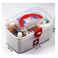 Plastic Rectangular Medicine Box, Medical Box, First aid Box, Multi Purpose Box, Multi Utility Storage with Handle