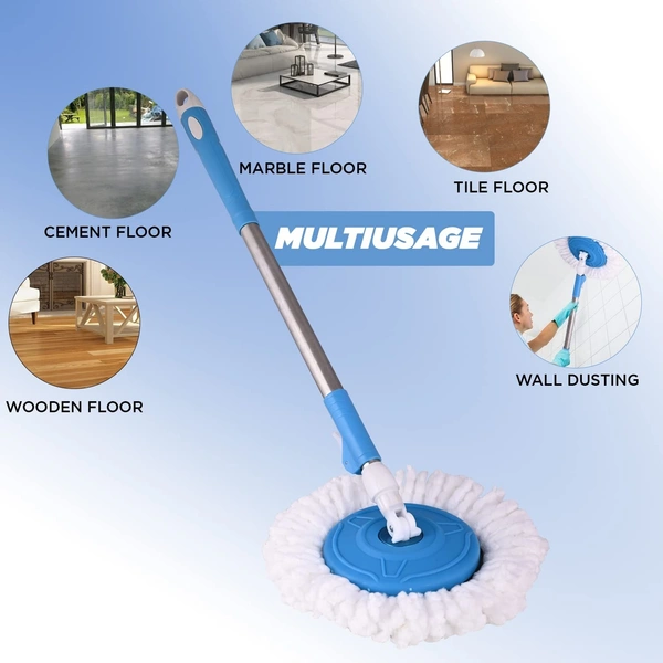 42-inch Mop Stick Adjustable Rapid-Change Handle Ideal for Industrial Household Floor Cleaning with 10-inch Mop Plate (Random Color)