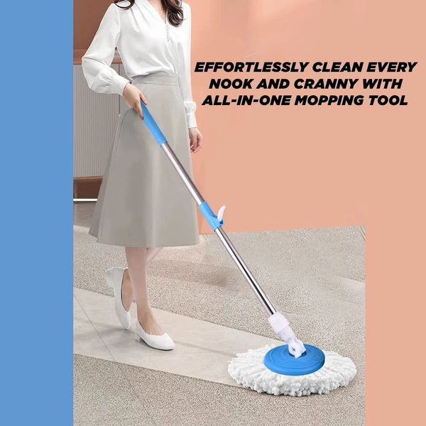 42-inch Mop Stick Adjustable Rapid-Change Handle Ideal for Industrial Household Floor Cleaning with 10-inch Mop Plate (Random Color)