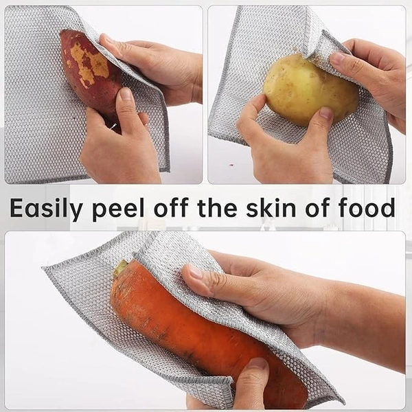 Non Scratch Wire Dishcloth, Multipurpose Wire Dishwashing Rag for Wet and Dry, Multifunctional Dish Rags for Washing Dishes, Reusable Steel Wool Scrubber for Kitchen Cleaning (10)