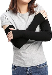 Arm sleeves with UV Protection for Men and Women Outdoor Indoor Sports UPF 50 Arm Cover with Compression & Cooling Effect Summer Hand Gloves