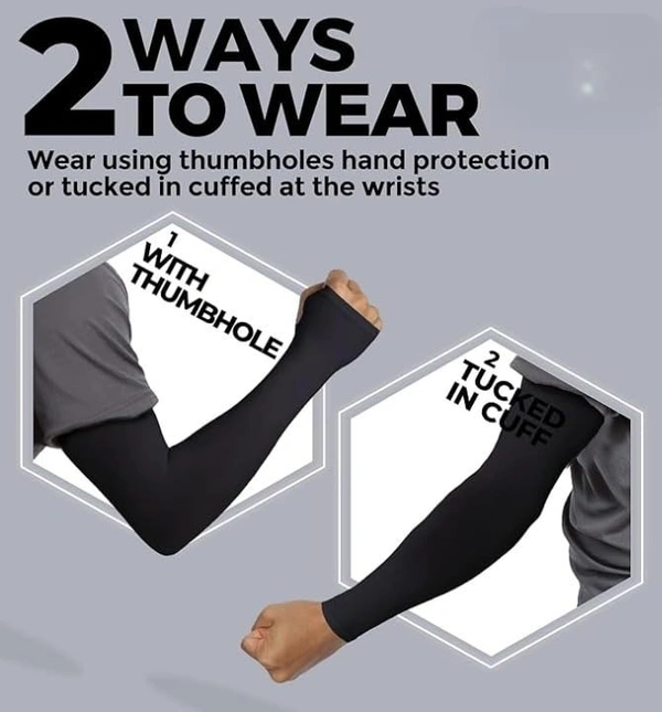Arm sleeves with UV Protection for Men and Women Outdoor Indoor Sports UPF 50 Arm Cover with Compression & Cooling Effect Summer Hand Gloves