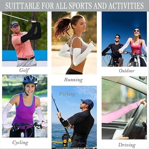 Arm sleeves with UV Protection for Men and Women Outdoor Indoor Sports UPF 50 Arm Cover with Compression & Cooling Effect Summer Hand Gloves