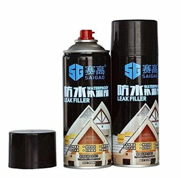Leak Proof Spray | Water Proof Spray | Leak Filler | Flex Repair & Sealant Crack Hole Spray (450ml, Black)