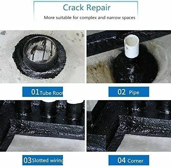 Leak Proof Spray | Water Proof Spray | Leak Filler | Flex Repair & Sealant Crack Hole Spray (450ml, Black)
