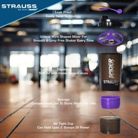 Gym Shaker Bottle | Shakers for Protein Shake with 2 Storage Compartment | Leakproof Gym Protein Shaker for Post and Pre-Workout Drink | 100% BPA Free (500 ML, Pack of 1