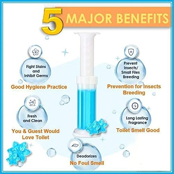 Multi Color Toilet Gel Bowl Cleaner Flower Stamp Push & Click Dispenser Pack of 1