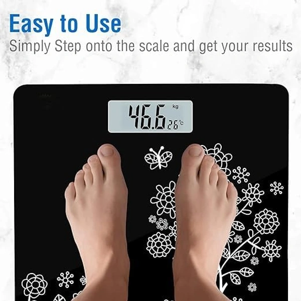 Digital Weight Scale for body weight, LCD Panel, Electronic Weighing scale with thick tempered glass, High Precision Sensors accurate weight machine
