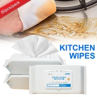 80 pcs Kitchen Cleaning Wipes | Strong Decontamination Kitchen Wipes | Disposable Kitchen Wet Wipes Household Cloth Towel For Removing Grease Stains And Cleaning Glass Table Wet Tissue Wipes