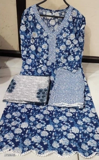 Beutiful Stylish Blue Print Kurti - xl
