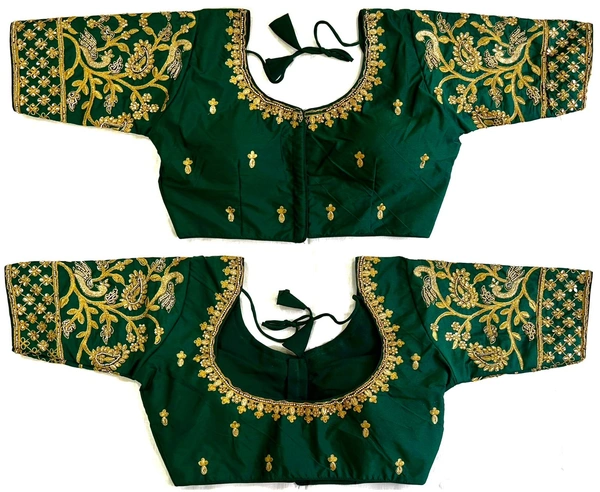 Chandra Kantha Blouse - Green House, 38 (Alter Upto 40)