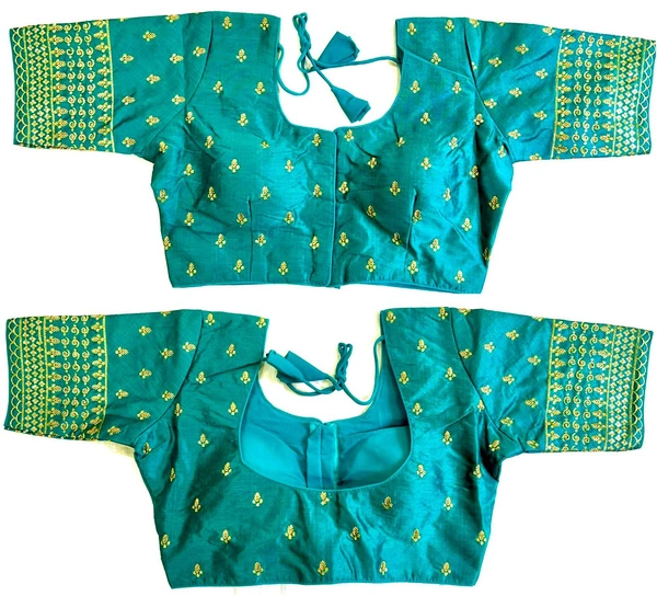 Vrinda Blouse - Teal, 38( Alter Upto 42)