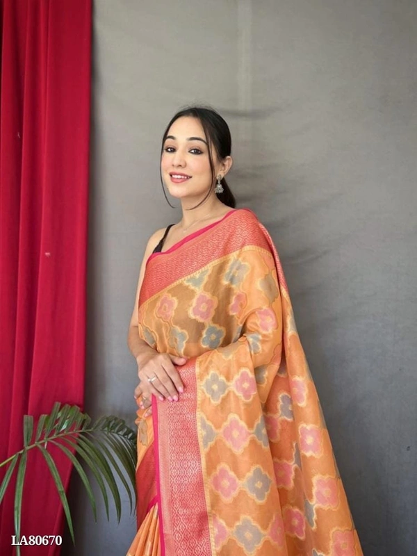 Aashi Silk Saree..1 - Web Orange, Free