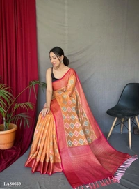 Aashi Silk Saree..1 - Web Orange, Free