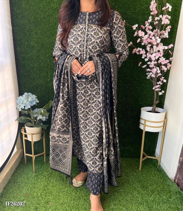 Pure Fine Reyon Kurti Pant Dupatta - L