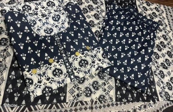 Pure Fine Reyon Kurti Pant Dupatta - L