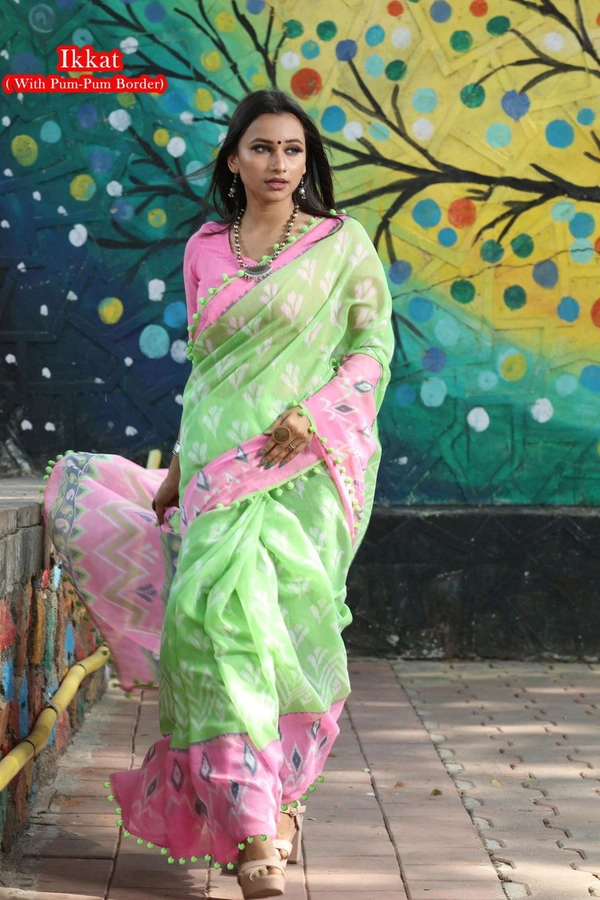 Kvc Ikkat - Green, Free