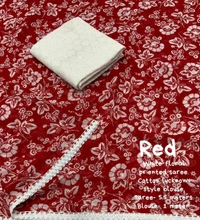 Soft Printed Saree - Red