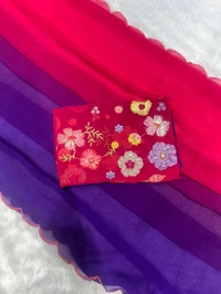 Hot Girl Designer Saree - Brilliant Rose