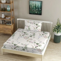 Morado MORADO Premium Glace Cotton Single Flat Bedsheet with 1 King Size Pillow Cover (60x90 Inches)-White - 60x90 inches