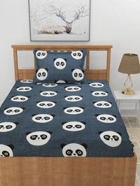 MORADO Premium Glace Cotton Single Bedsheet with 1 King Size Pillow Cover (60x90 Inches)