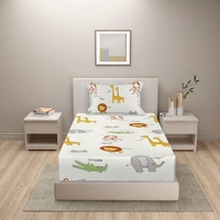 MORADO Premium Glace Cotton Single Bedsheet with 1 King Size Pillow Cover (60x90 Inches)