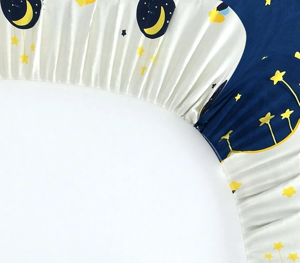 MORADO Premium Glace Cotton Elastic Fitted Single Bedsheet with 1 Pillow Cover (36x72x8 Inches)