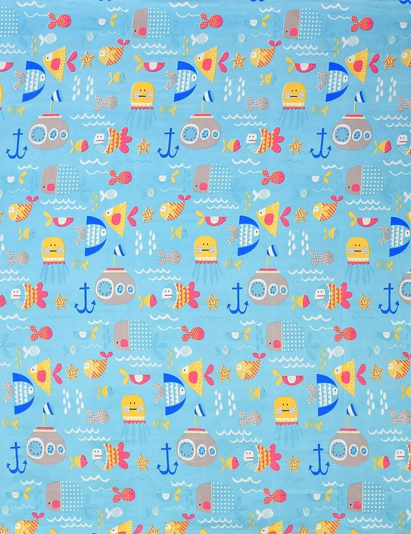 MORADO Premium Glace Cotton Elastic Fitted Single Bedsheet with 1 Pillow Cover (36x72x8 Inches)