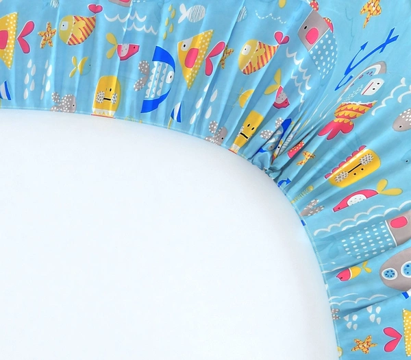 MORADO Premium Glace Cotton Elastic Fitted Single Bedsheet with 1 Pillow Cover (36x72x8 Inches)