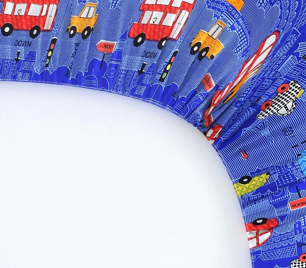 MORADO Premium Glace Cotton Elastic Fitted Single Bedsheet with 1 Pillow Cover (36x72x8 Inches)