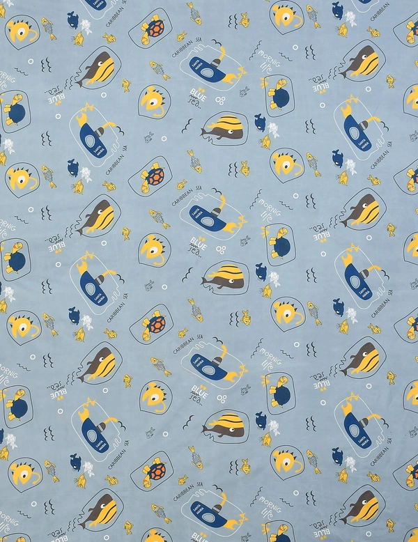 MORADO Premium Glace Cotton Elastic Fitted Single Bedsheet with 1 Pillow Cover (36x72x8 Inches)