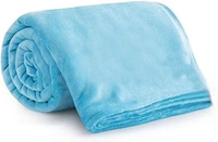 MORADO 190 GSM Flannel Super Soft Warm Double Blanket for Winters - 90x90 Inches, Aqua - 90x90 Inches, Aqua