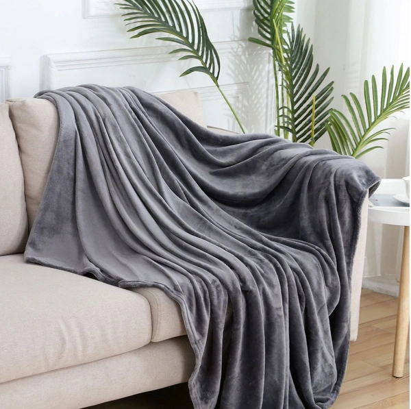 MORADO 190 GSM Flannel Super Soft Warm Single Blanket for Winters - 60x90 Inches, Cadet Grey - 60x90 Inches, Cadet Grey