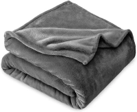 MORADO 190 GSM Flannel Super Soft Warm Double Blanket for Winters - 90x90 Inches, Grey - Gray