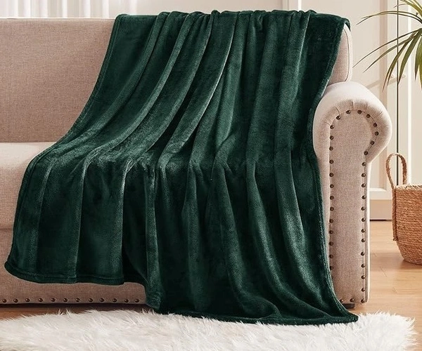MORADO 190 GSM Flannel Super Soft Warm Single Blanket for Winters - 60x90 Inches, Olive Green - 60x90 Inches, Olive Green